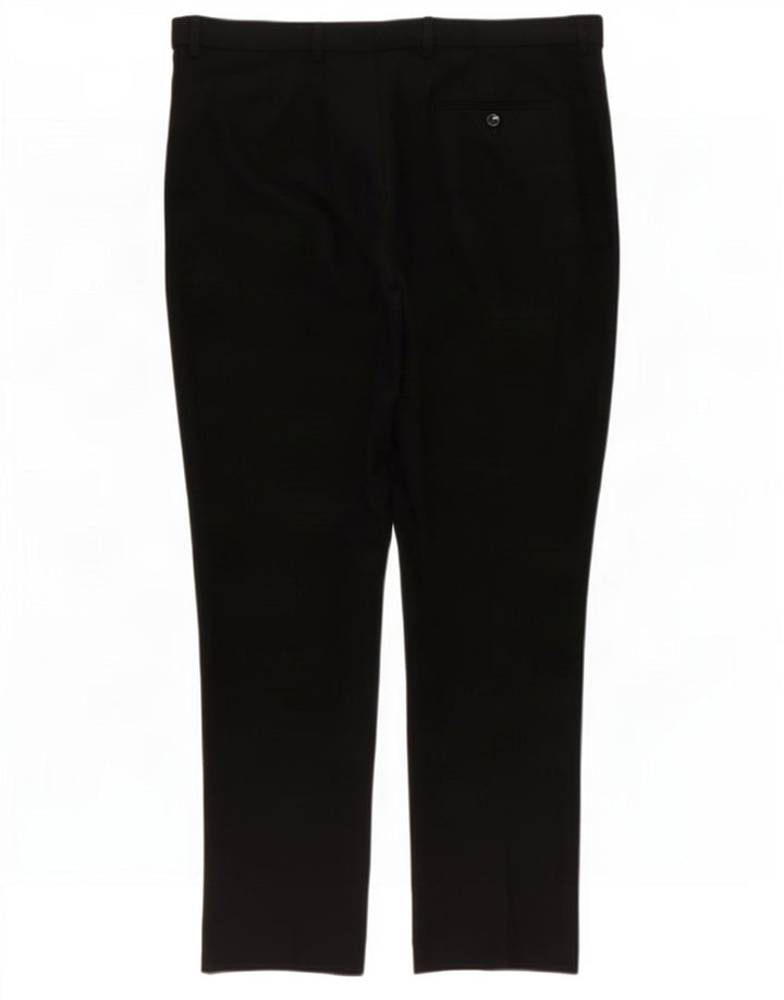 Pantaloni de costum pentru bărbați Marks & Spencer, cu ajustare normală, L38 L29, poliester negru