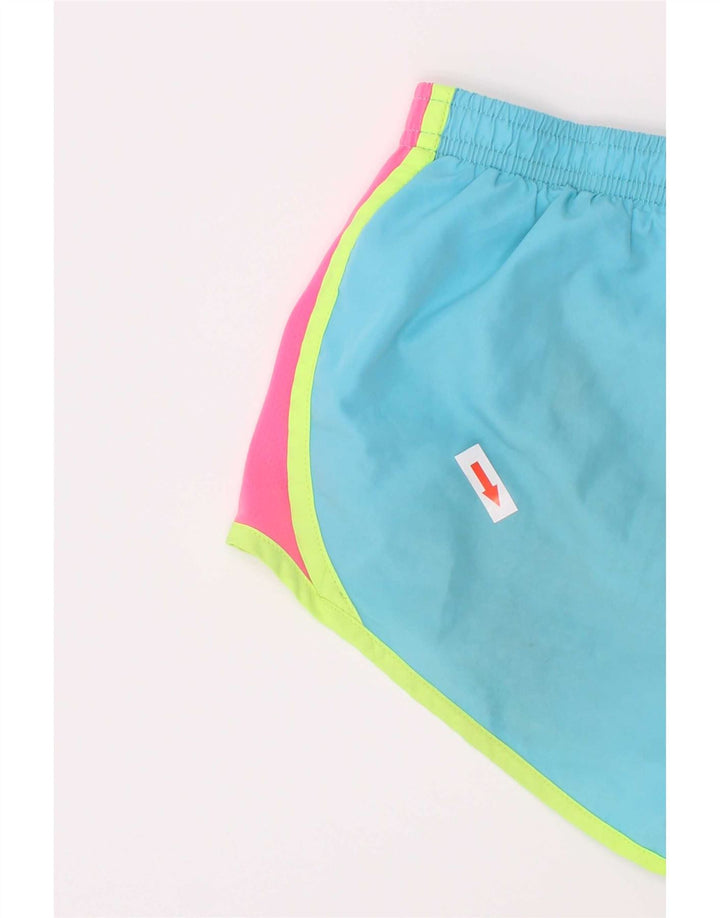 Pantaloni scurți sport Nike pentru fete 5-6 ani, albastru mediu, poliester color bloc