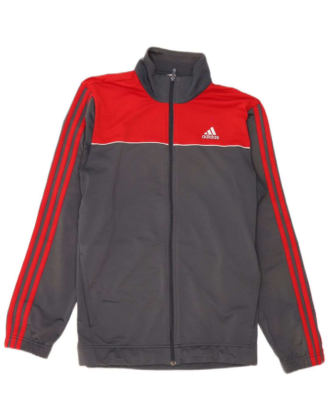 Jachetă de trening pentru bărbați ADIDAS, gri mediu, poliester color bloc