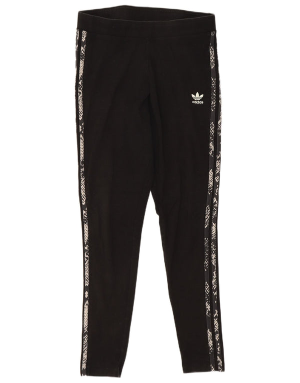 Leggings pentru femei Adidas, negru mediu, cu imprimeu animal din bumbac Sport