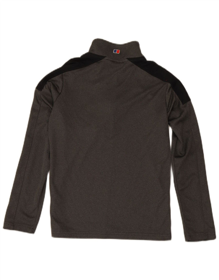 Trening Berghaus pentru băieți, cu fermoar, cu gât, cu pulover, 11-12 ani, gri colorblock