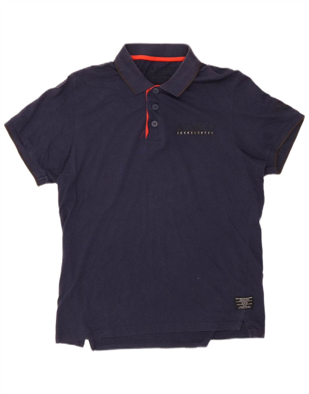 Cămașă polo pentru bărbați JACK & JONES, mare din bumbac bleumarin