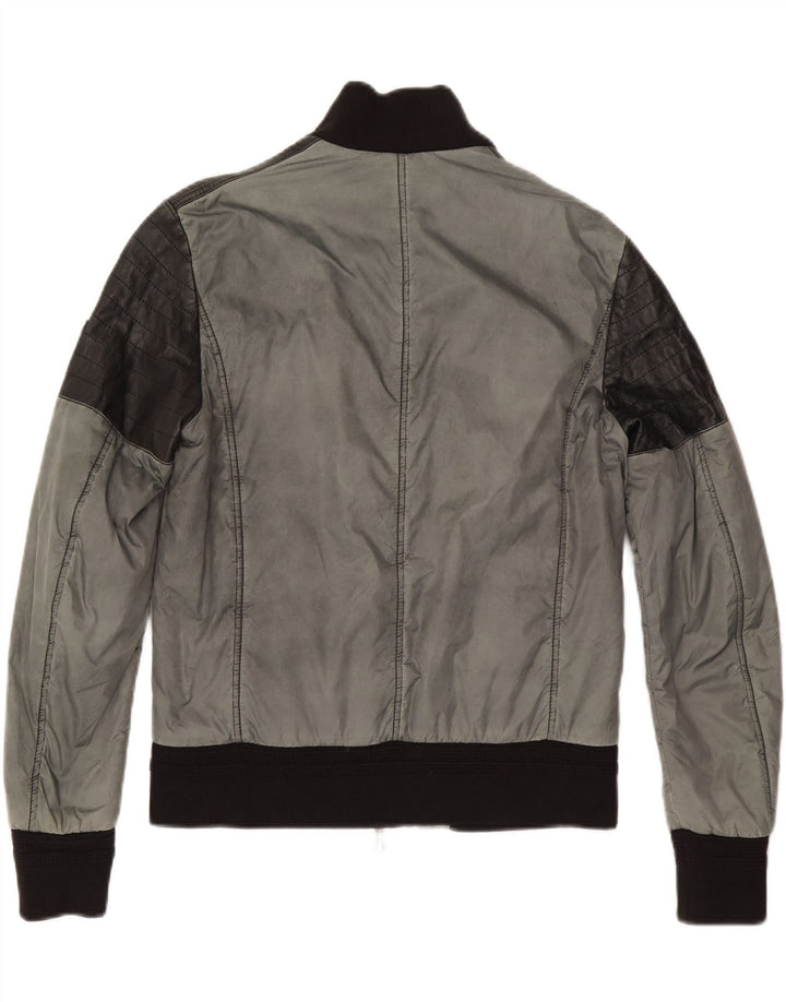 Jachetă Bomber Vintage pentru bărbați, subțire, EU 50, mare, gri din nailon