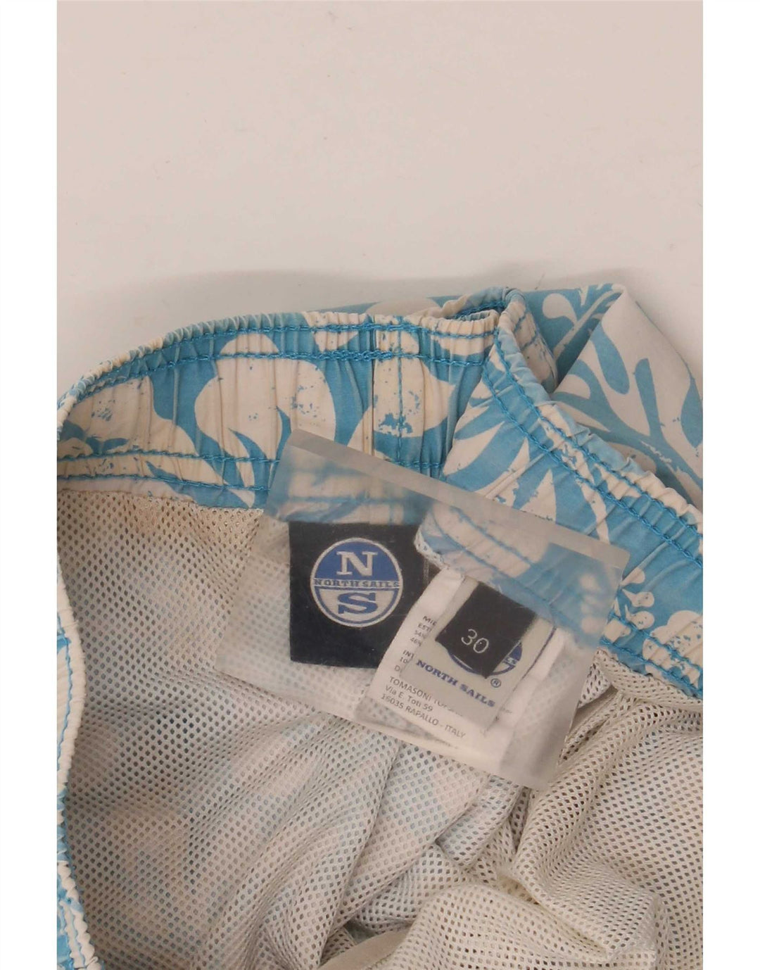 Pantaloni scurți de înot North Sails pentru bărbați, din bumbac floral, albastru mediu