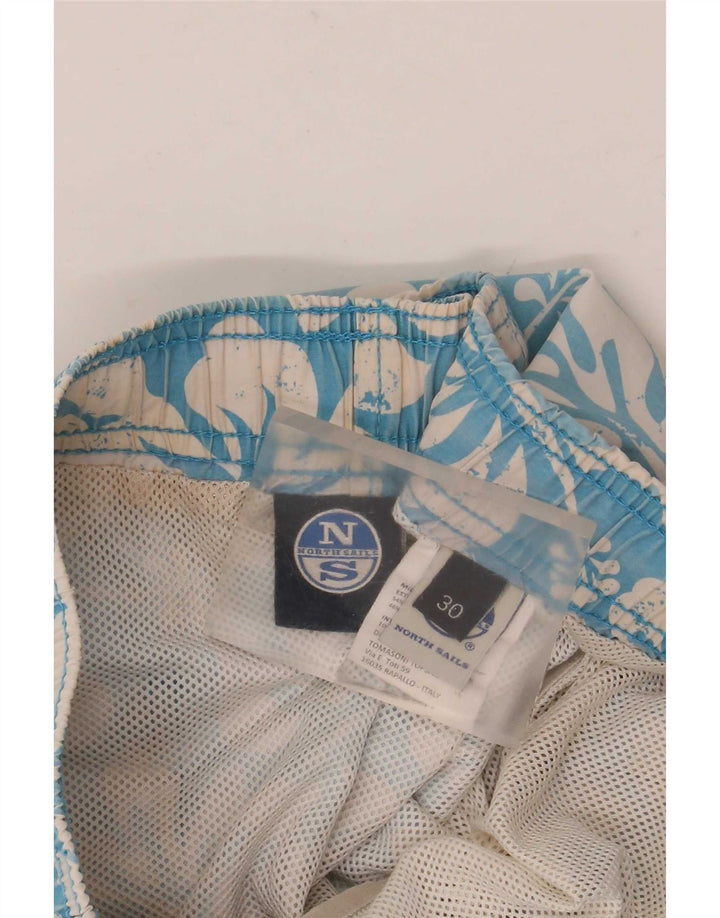 Pantaloni scurți de înot North Sails pentru bărbați, din bumbac floral, albastru mediu