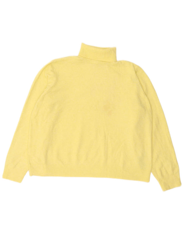 Pulover pentru femei Marks & Spencer cu gât rulat, poliester galben UK 18 XL