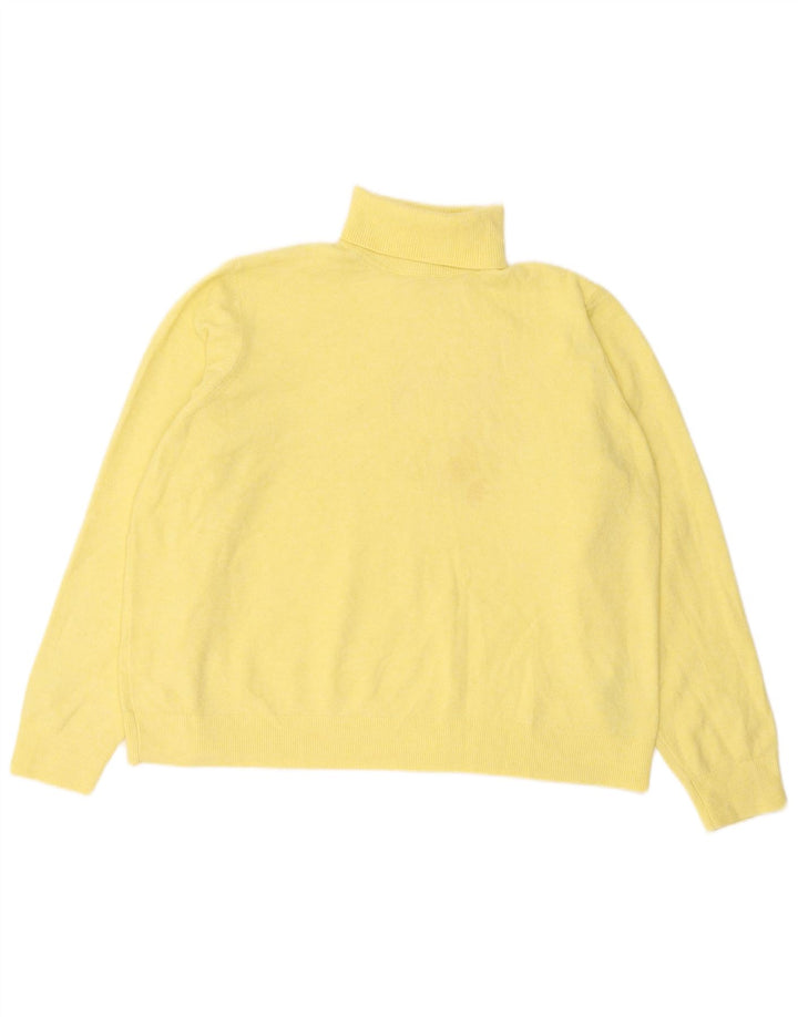 Pulover pentru femei Marks & Spencer cu gât rulat, poliester galben UK 18 XL