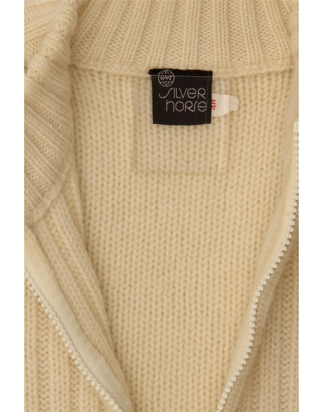 VINTAGE Womens Cardigan Sweater IT 48 XL Off White Wool Vintage Vintage and Second-Hand Vintage from Messina Hembry 