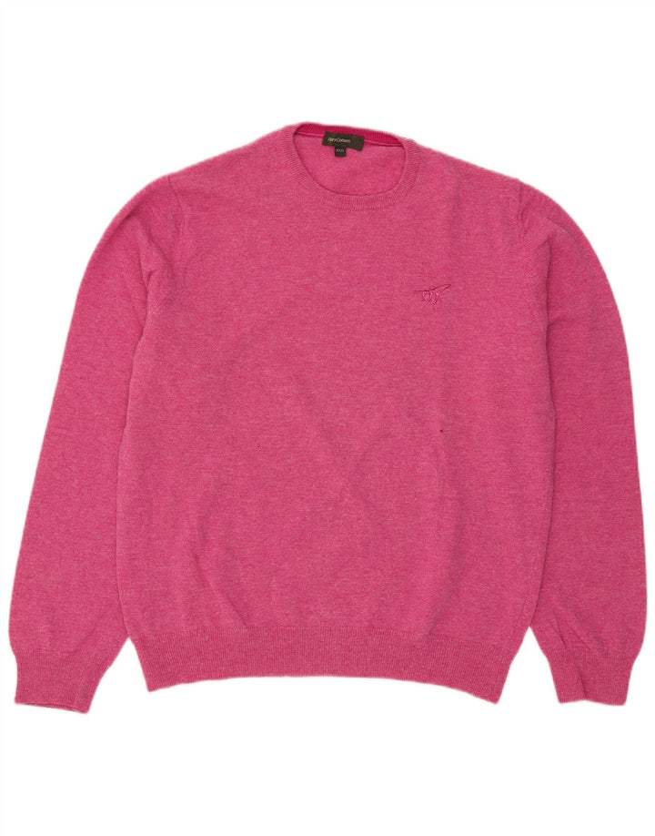 Pulover pentru bărbați Henry Cottons cu gât roșu, 3XL, lână roz