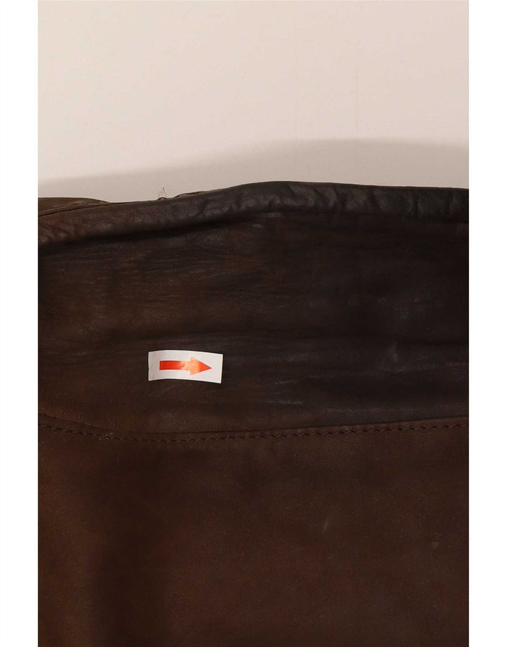 Jachetă din piele vintage pentru bărbați UK 42 XL maro