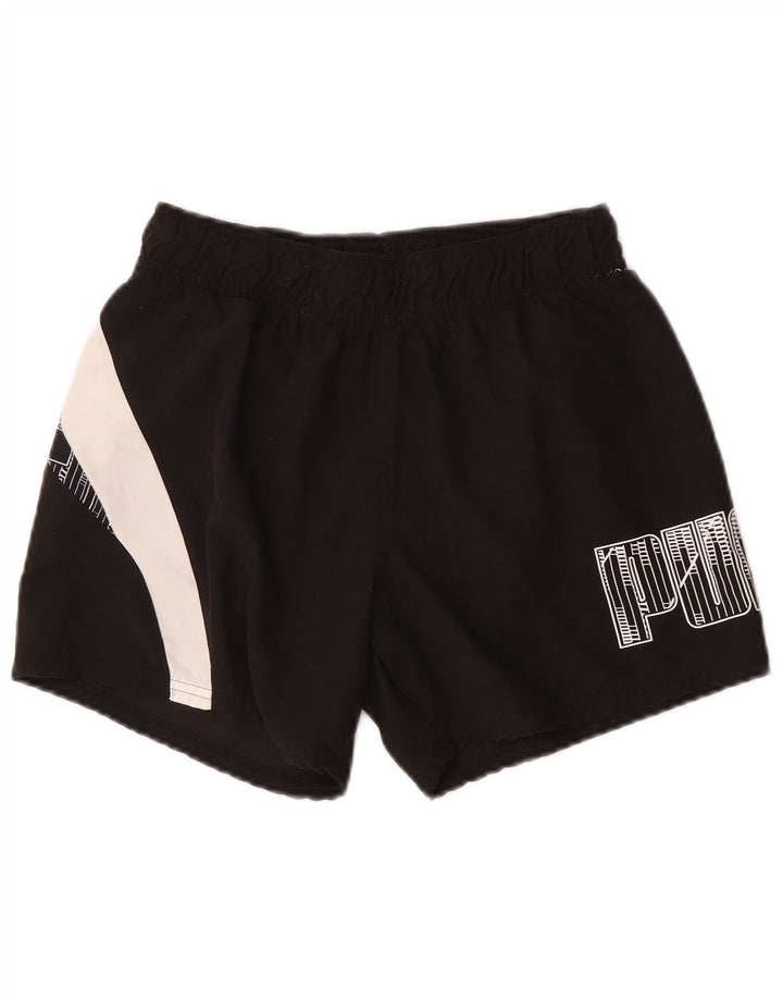 Pantaloni scurți sport grafic Puma pentru bărbați, negru, poliester color bloc