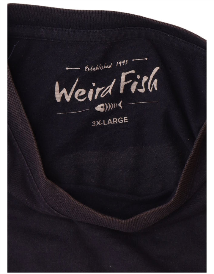 WEIRD FISH Tricou grafic pentru bărbați Top 3XL Bumbac bleumarin