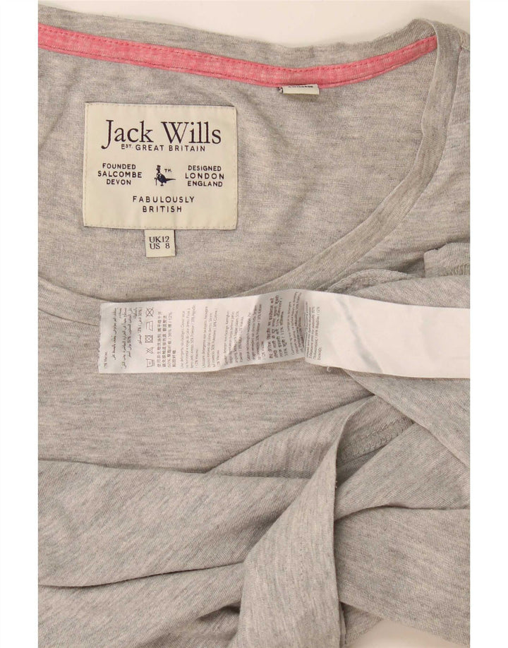 Tricou Jack Wills pentru femei Top UK 12 Medium Gri Pete Bumbac