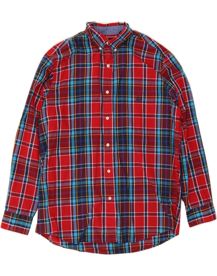 CHAPS Mens Big & Tall Shirt XL Red Check Cotton Vintage Chaps and Second-Hand Chaps from Messina Hembry 