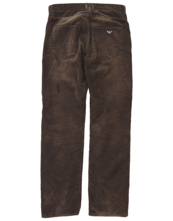 Armani Pantaloni drepti din velur pentru bărbați L32 L34 Poliester maro