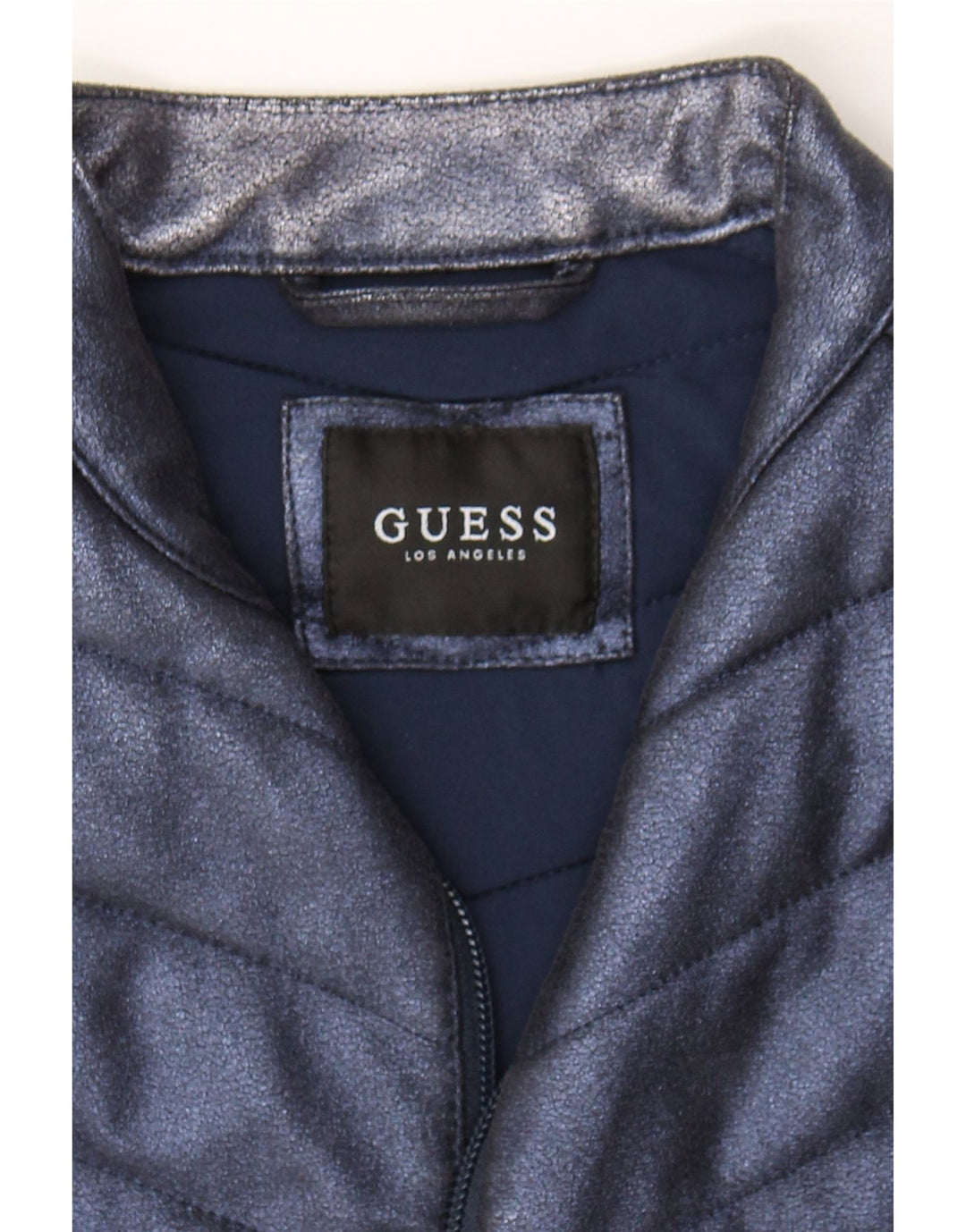 GUESS Womens Padded Jacket UK 4 XS Navy Blue Polyurethane Vintage Guess and Second-Hand Guess from Messina Hembry 