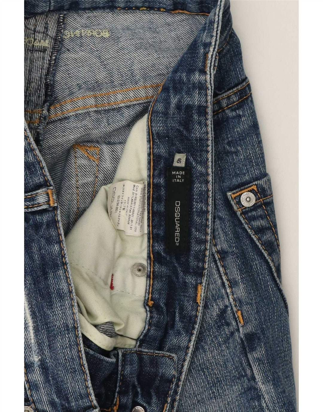 Dsquared blugi slim învechiți pentru bărbați IT 46 mici L32 L30 bumbac albastru