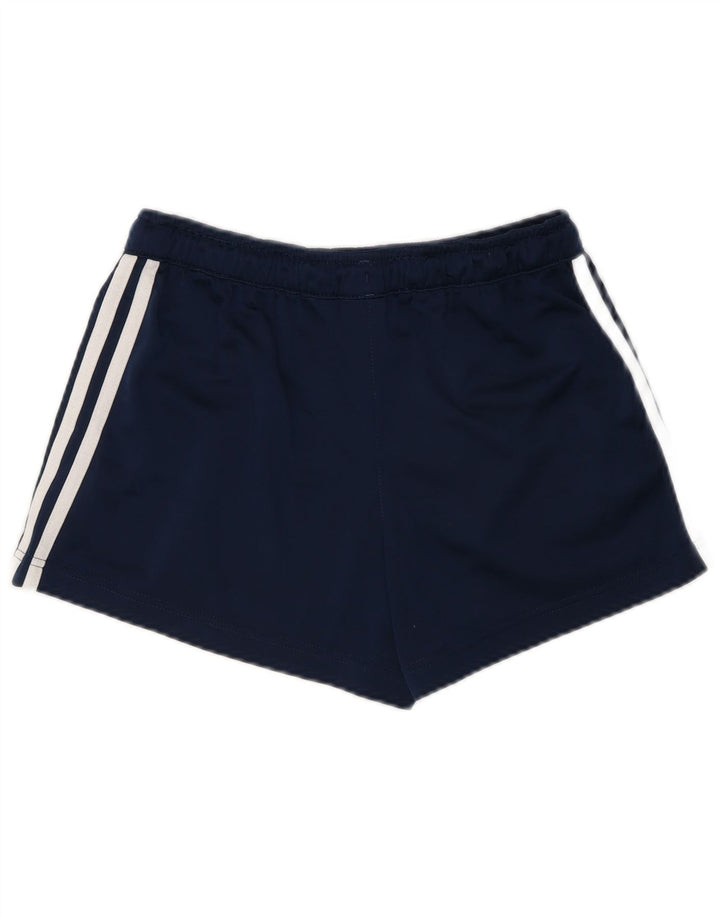 Pantaloni scurti sport pentru femei Adidas UK 10, poliester cu dungi mici, albastru marin