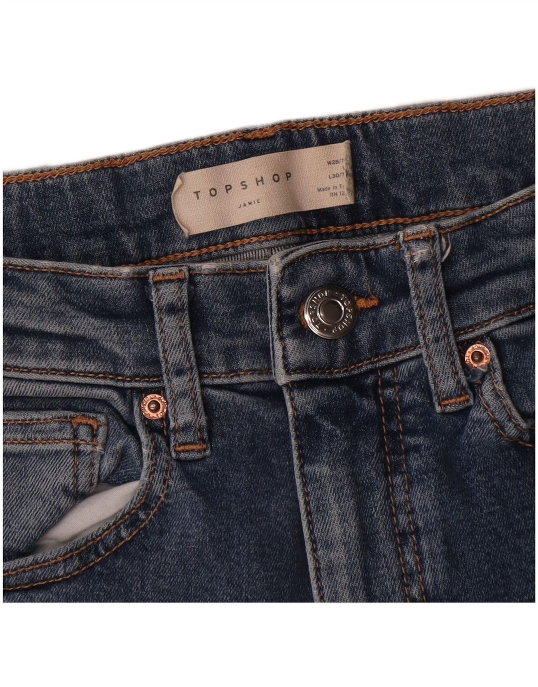 Topshop Blugi Jamie Skinny pentru femei W28 L30 poliester albastru
