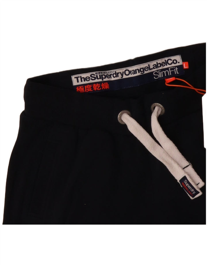 Pantaloni de trening pentru femei Superdry Pantaloni de jogging UK 14 Mare Bumbac bleumarin