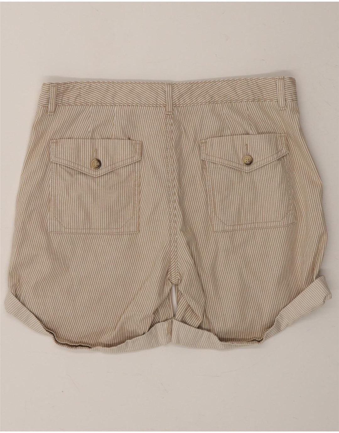 DOCKERS Womens Chino Shorts US 6 Medium W30  Beige Striped Cotton Vintage Dockers and Second-Hand Dockers from Messina Hembry 