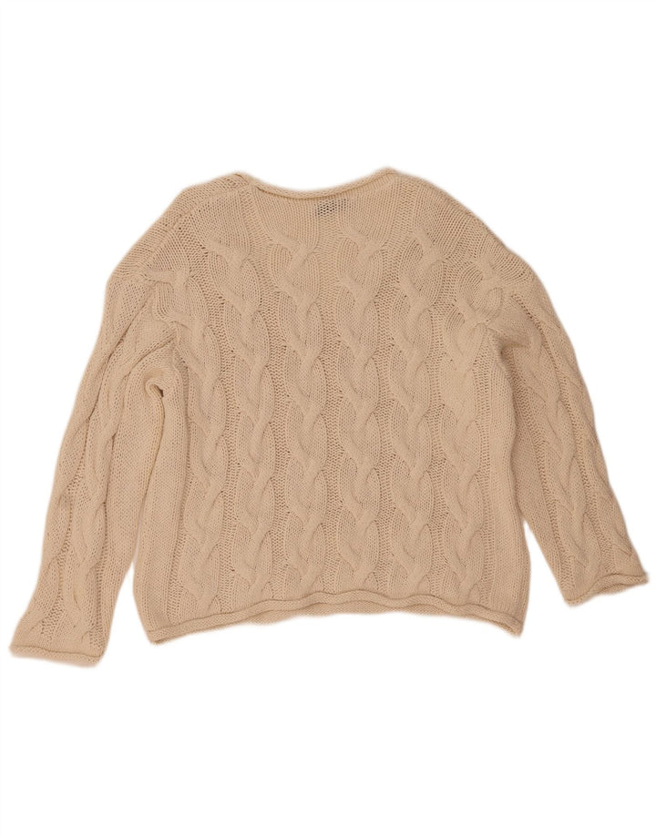 Pulover oversized cu decolteu în V Zara pentru femei UK 10 Small Off White