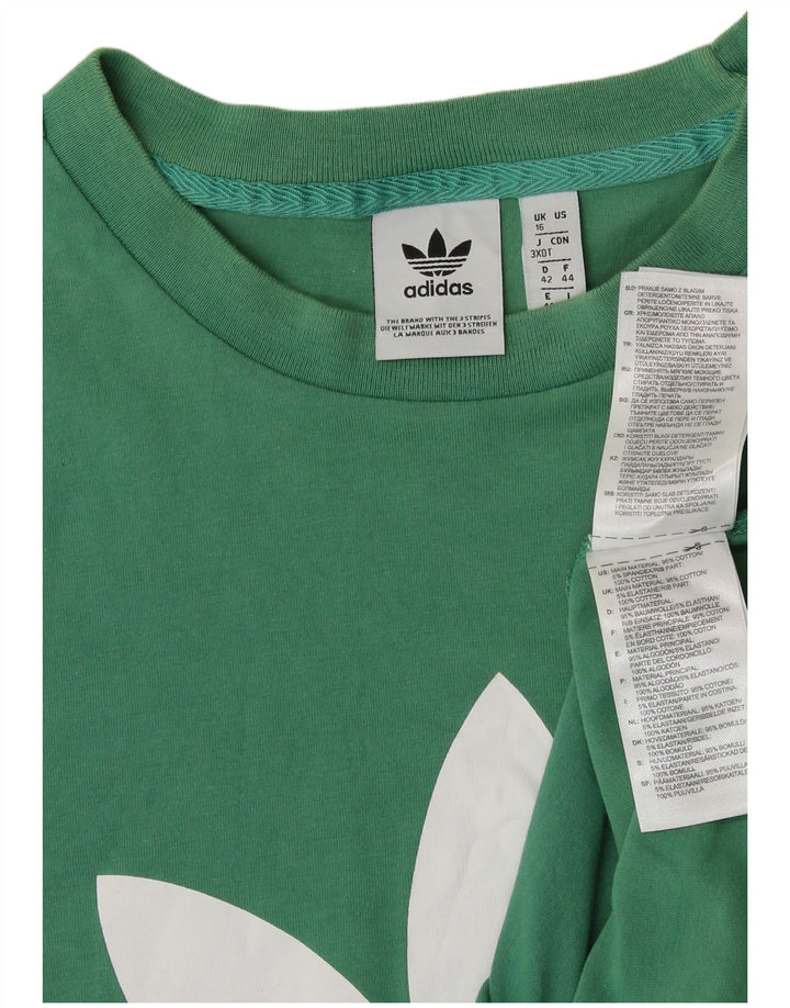 Tricou grafic ADIDAS pentru femei Top UK 16 mare bumbac verde