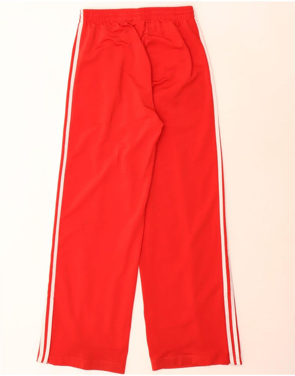 Pantaloni de trening Adidas pentru femei cu picioare largi UK 12 Poliester roșu mediu