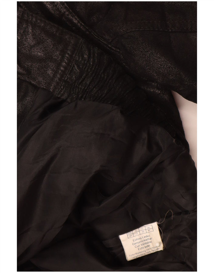 Jachetă de piele pentru bărbați VINTAGE UK 40, mare, neagră, color block