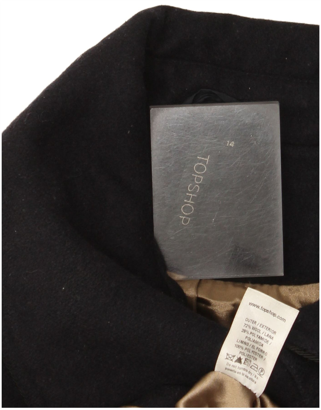Topshop Pardesiu pentru femei UK 14 Medium Bleumarin Lână