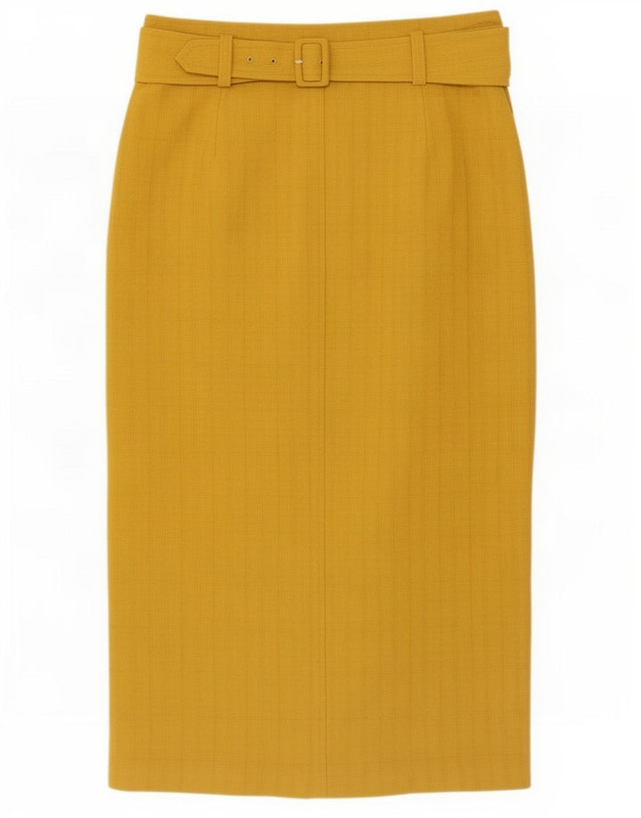 Fusta midi pentru femei Marks & Spencer UK 12 Medium W30 Poliester galben