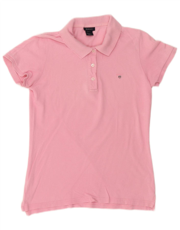 Tricou polo pentru femei Gant UK 14, bumbac roz mediu