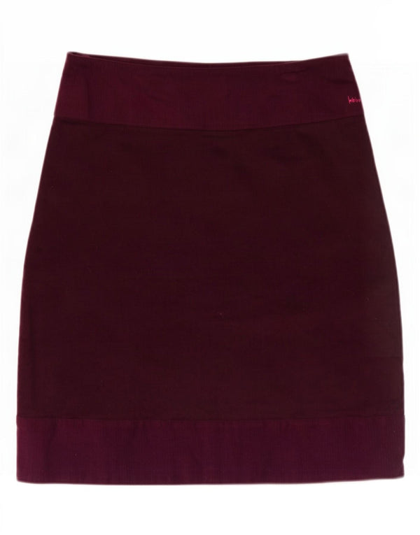 Fusta pentru femei Weird Fish din velur UK 12 Medium W34 Bumbac Burgundy