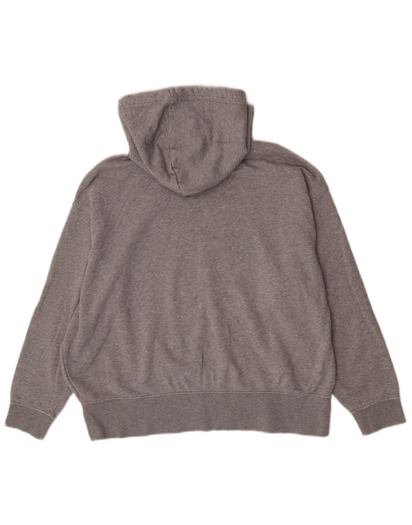 Pulover Nike pentru femei, cu formă relaxată, cu glugă, UK 14, bumbac, gri mediu, sport
