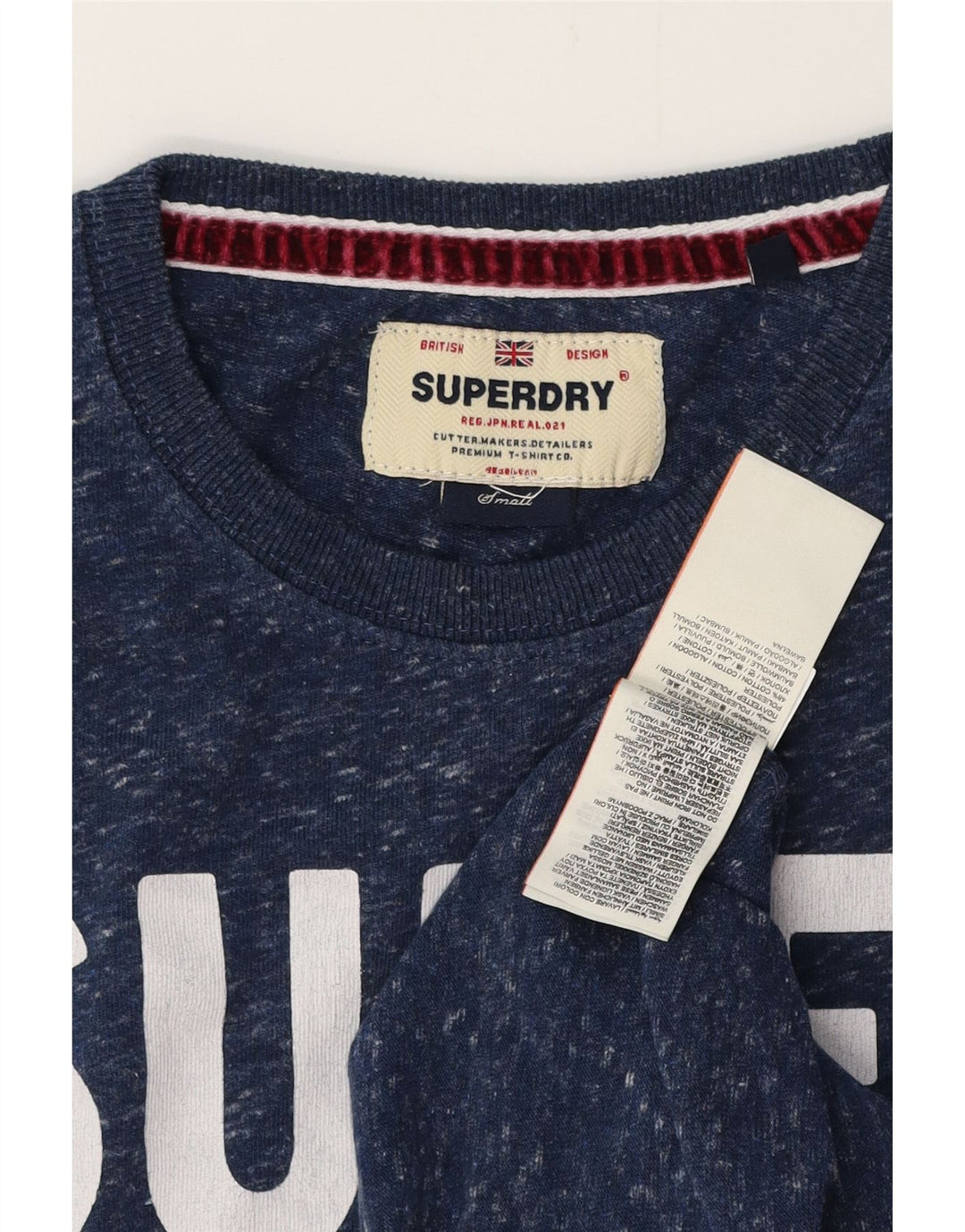 Tricou grafic pentru bărbați SUPERDRY Top mic, albastru marin, bumbac cu pete