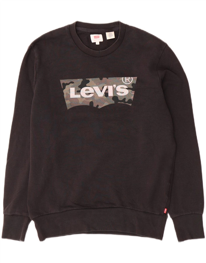 Levi's Pulover grafic pentru bărbați, bumbac mic, negru