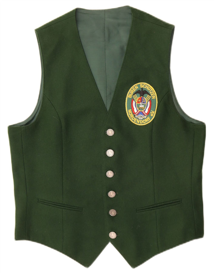 Vestă cu grafică vintage pentru bărbați, verde mică