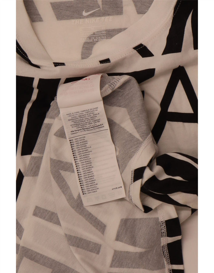 Vesta grafică NIKE Fete Top 13-14 Ani XL Bumbac Alb