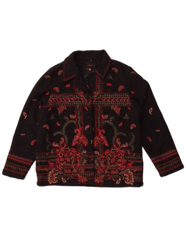 Jachetă Bomber Dash pentru femei UK 14 Lână mare neagră cachetă