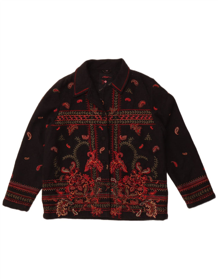 Jachetă Bomber Dash pentru femei UK 14 Lână mare neagră cachetă