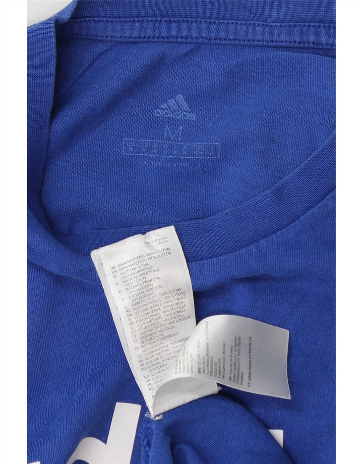 Tricou grafic pentru bărbați Adidas Top, bumbac albastru mediu