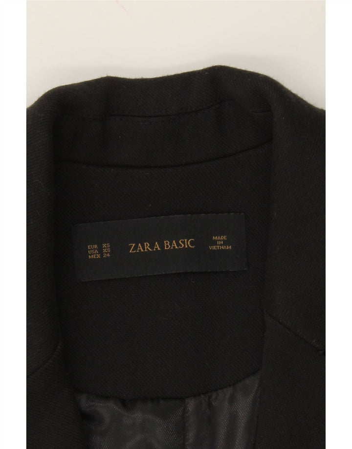 ZARA Womens Longline Sleeveless 1 Button Blazer Jacket UK 6 XS Black Vintage Zara and Second-Hand Zara from Messina Hembry 
