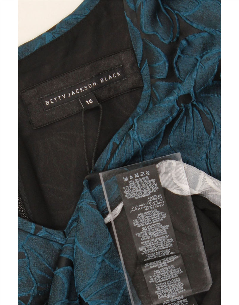 BETTY JACKSON Womens Sheath Dress UK 16 Large Blue Floral Polyester Vintage Betty Jackson and Second-Hand Betty Jackson from Messina Hembry 