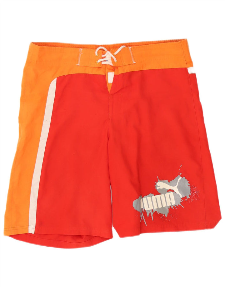 Pantaloni scurți de înot Puma pentru bărbați, roșii medii, blocuri de culoare