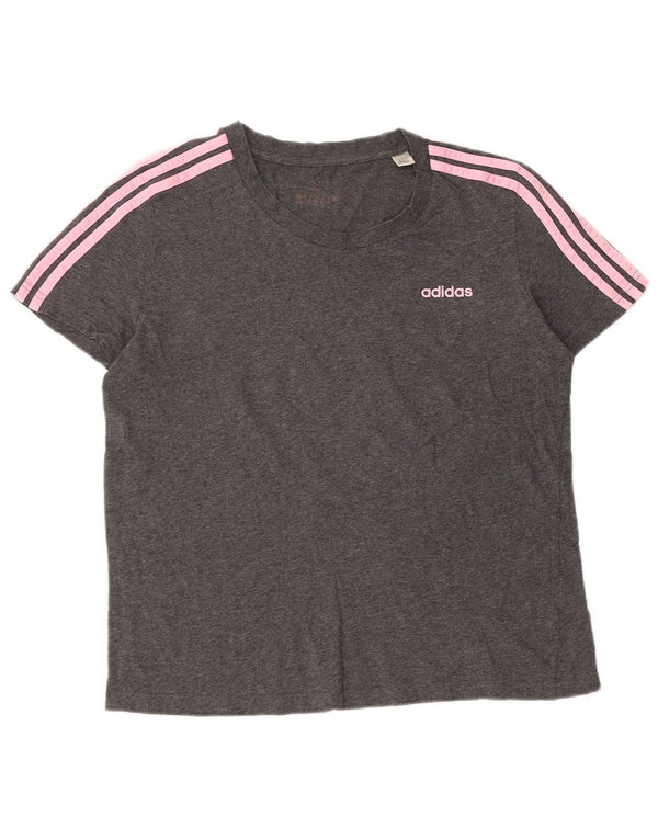 Tricou Crop pentru femei Adidas UK 20/22 XL Bumbac gri