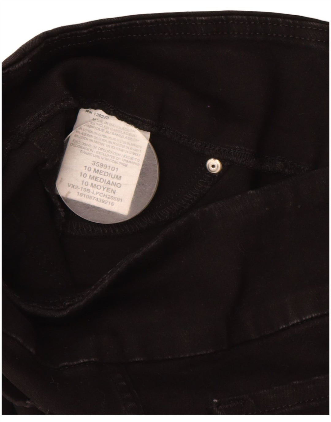 Bermuda Lee Sculpting Sculpting pentru femei US 10 Large W30 Bumbac negru