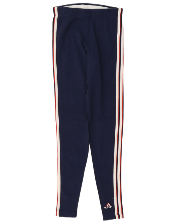 Leggings pentru femei Adidas UK 12 Medium Bluemarin Bumbac
