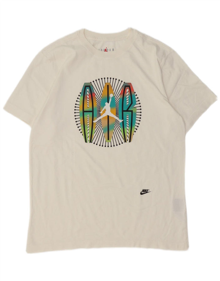 Tricou grafic Jordan pentru bărbați Top mediu din bumbac alb