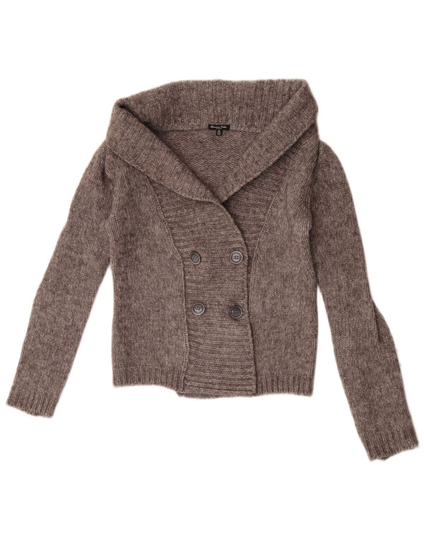 Pulover cardigan crop Massimo Dutti pentru femei UK 12 Lână gri mediu