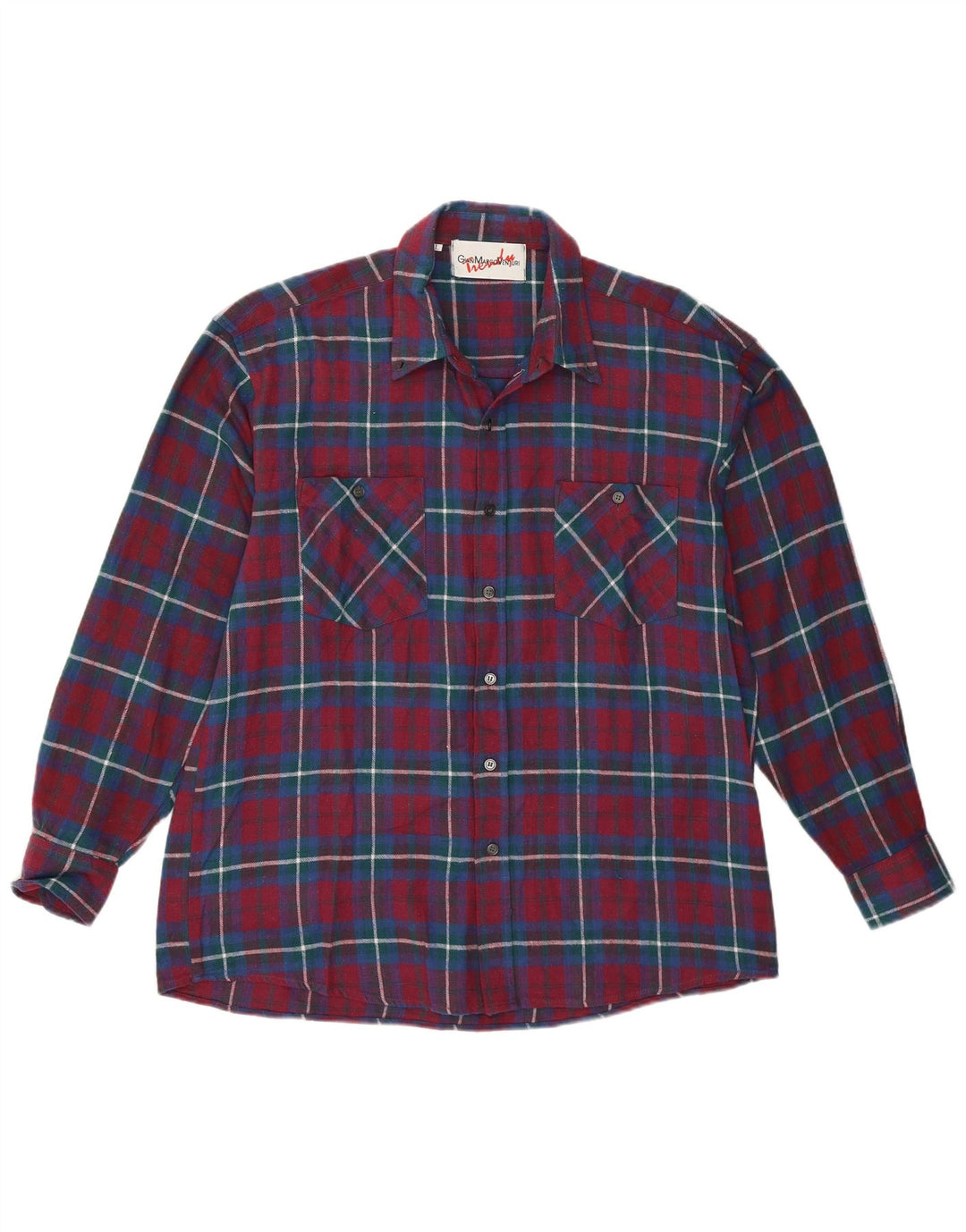 Cămașă de flanel pentru bărbați Gian Marco Venturi, bumbac cu carouri burgundă